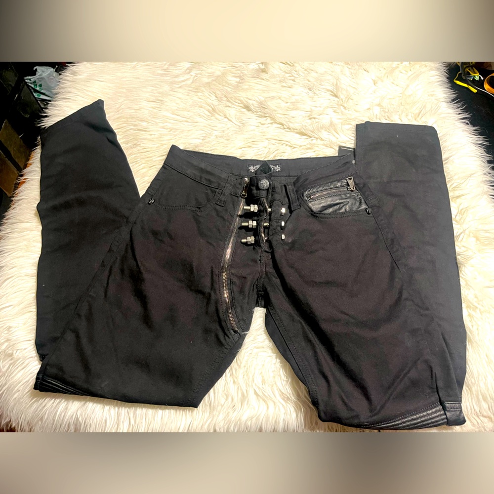 Sernes black jeans punk rock pants